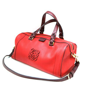 Loewe Fusta Bag Handbag Shoulder Leather Red